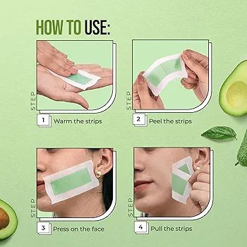 Hilary Rhoda Women One Go Facial Wax Strips | Avocado Oil Extract | Ready-to-Use for Upper Lip, Chin & Cheeks | Hair Removal Strips with 2 Wipes | Painless, Quick & Gentle Waxing | 20 Strips view 4