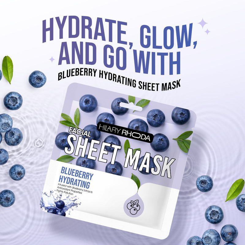 Hillary Rhoda Facial Sheet Mask Blueberry Hydarting view 3
