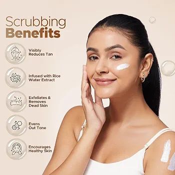 Hilary Rhoda De-Tan Face & Body Scrub | De-Tan, Exfoliate & Dead Skin Removal | Face & Body Scrub | Rice Water | Removes Blackheads & Whiteheads | Encourages Healthy Skin -  (Korean Rice - Shade 02) view 8