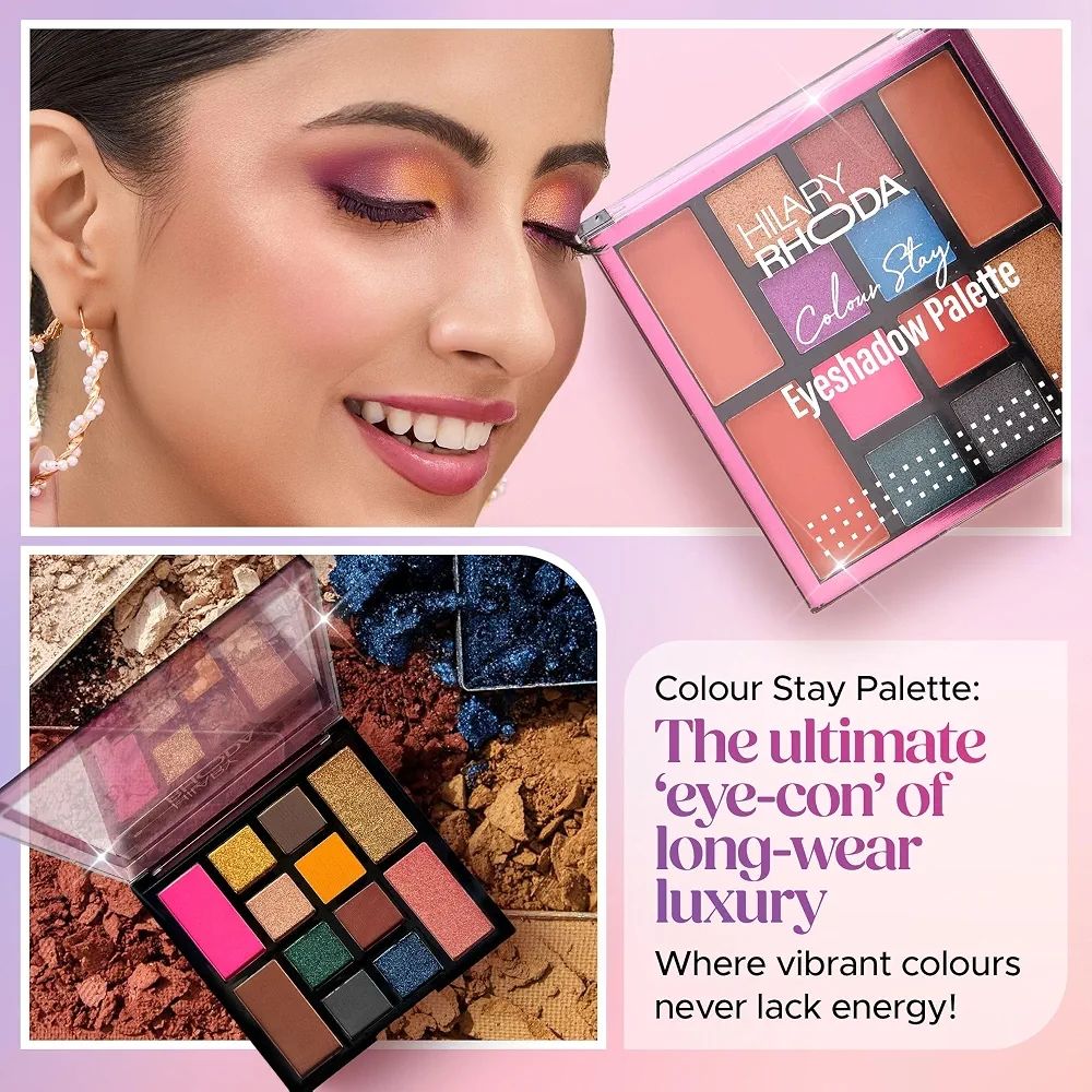 Hilary Rhoda Colour Stay Eyeshadow Palette | 12 Shades | Highly Pigmented( Shade.2) view 2