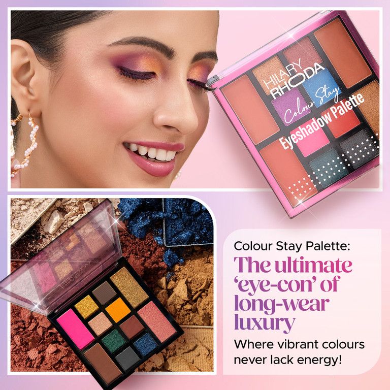 Hilary Rhoda Colour Stay Eyeshadow Palette | 12 Shades | Highly Pigmented( Shade.1) view 2