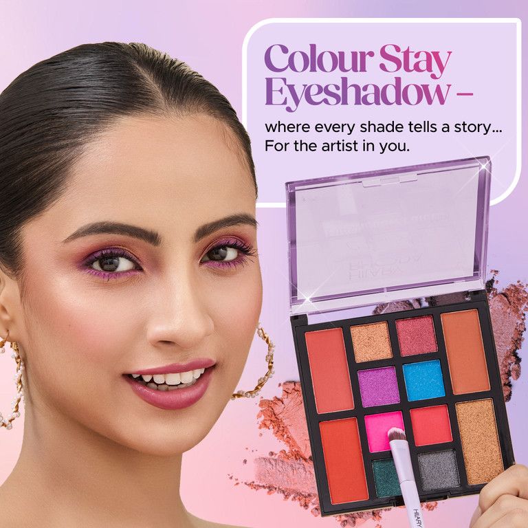 Hilary Rhoda Colour Stay Eyeshadow Palette | 12 Shades | Highly Pigmented( Shade.1) view 3