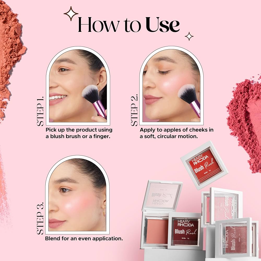 Hilary Rhoda Blush Rush | Highly Pigmented  | Matte Finish (Cherry Blossom)02 view 4
