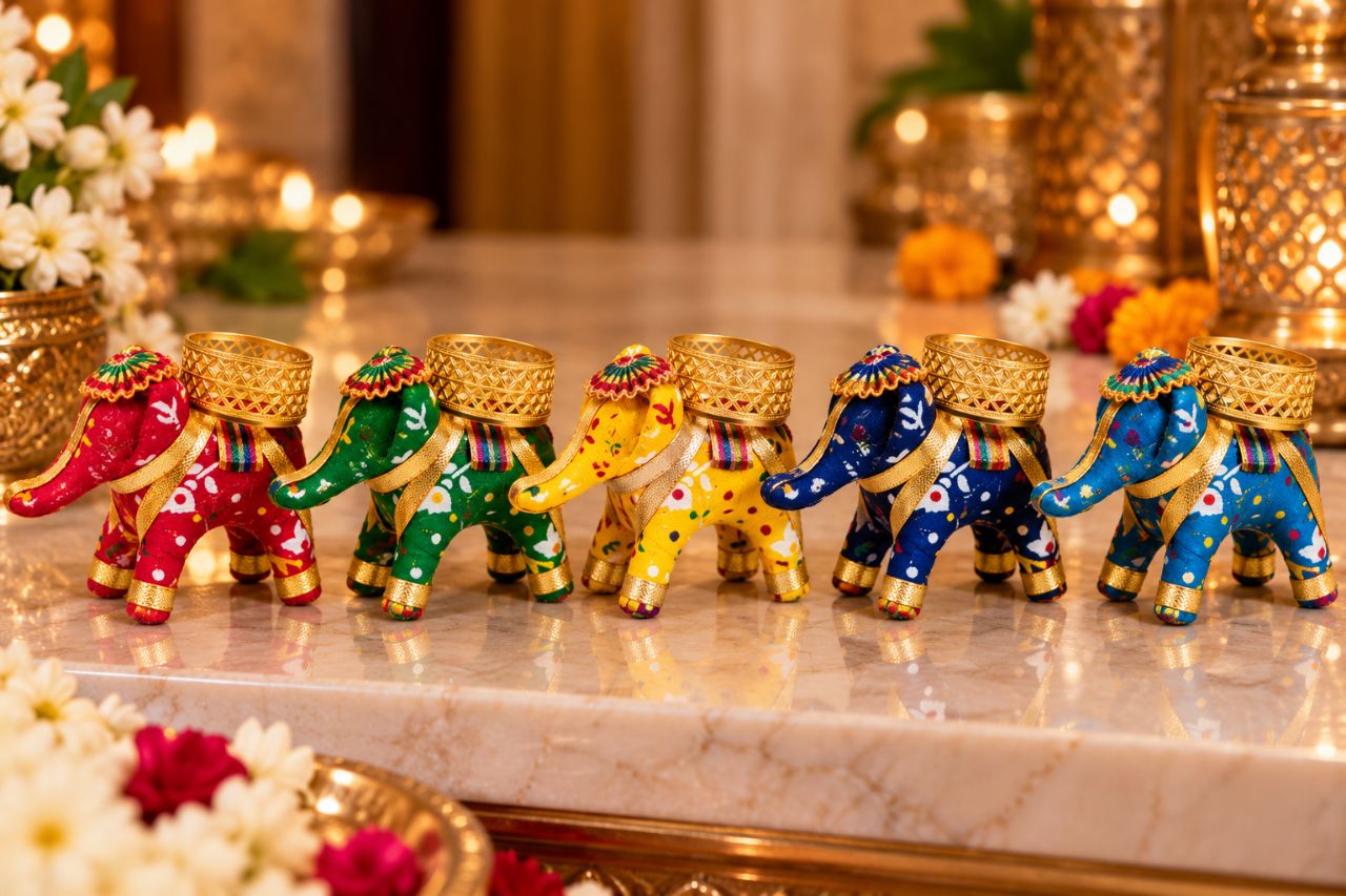 Safire Elephant Candle Holders view 2