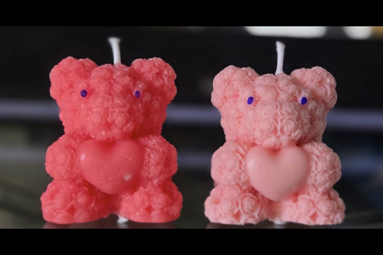 Floral Bear Candle view 2