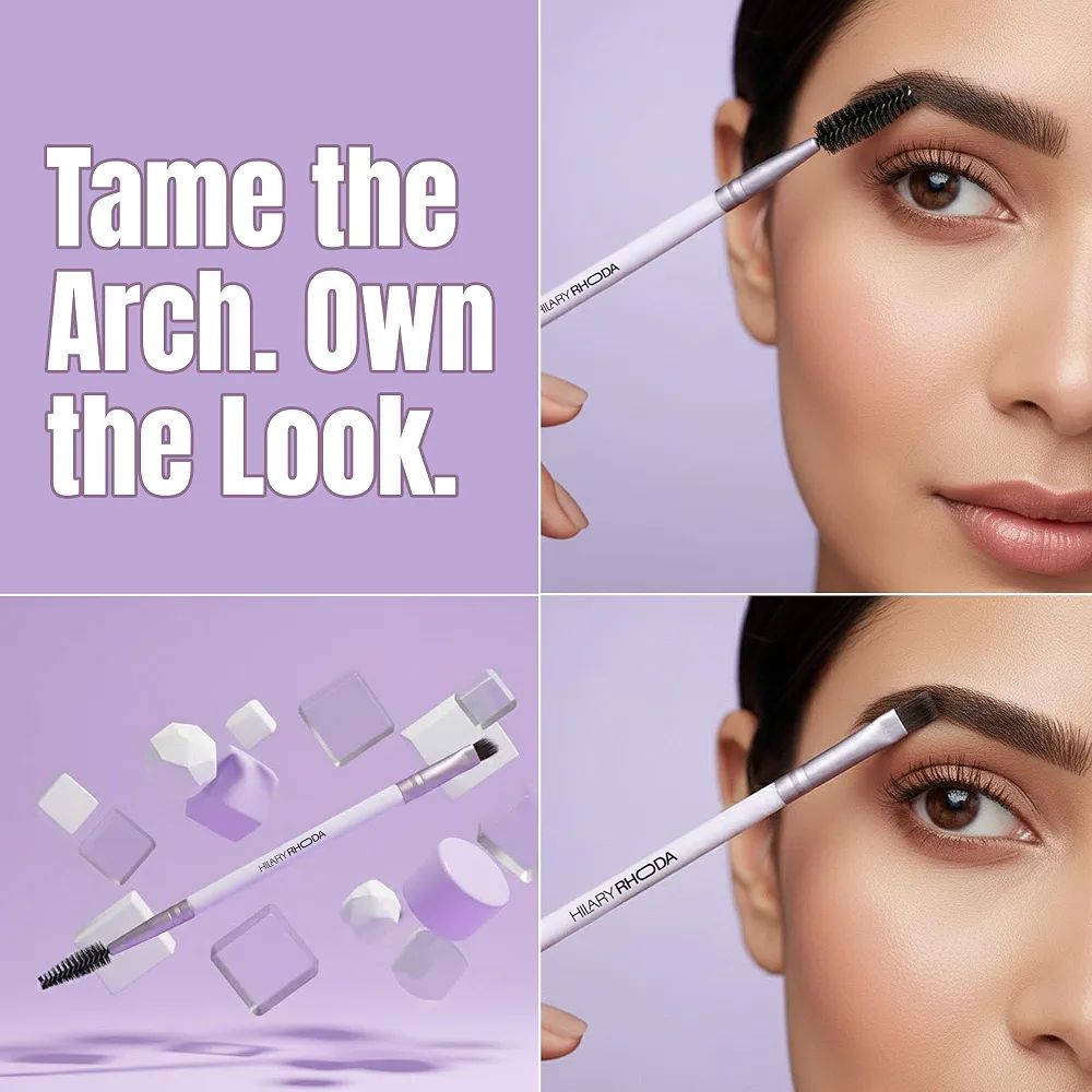 Hilary Rhoda Pro Series Angular Eye Brush with Spoolie | Double Angled Eye Brow Brushes | Synthetic Brushes & Bristles | Multi-Purpose Brush | Makeup Brushes for Women view 3