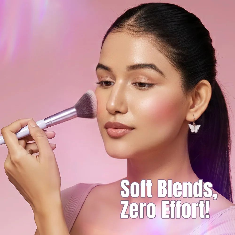 Hilary Rhoda Pro Series Blush Brush | Angled Brushes For Powder & Liquid | Fluffy Makeup Brush With Ultra-Soft Synthetic Bristles | Multi-Purpose Brush | Makeup Brushes for Women view 3