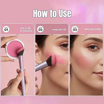 Hilary Rhoda Pro Series Blush Brush | Angled Brushes For Powder & Liquid | Fluffy Makeup Brush With Ultra-Soft Synthetic Bristles | Multi-Purpose Brush | Makeup Brushes for Women view 4