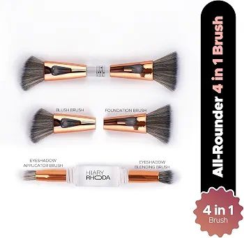 Hilary Rhoda All-Rounder 4 in 1 makeup Brush for Women | Foundation & Contour, Powder, Blending Brush | Eyeshadow Applicator | Soft Bristles Makeup | travel view 2