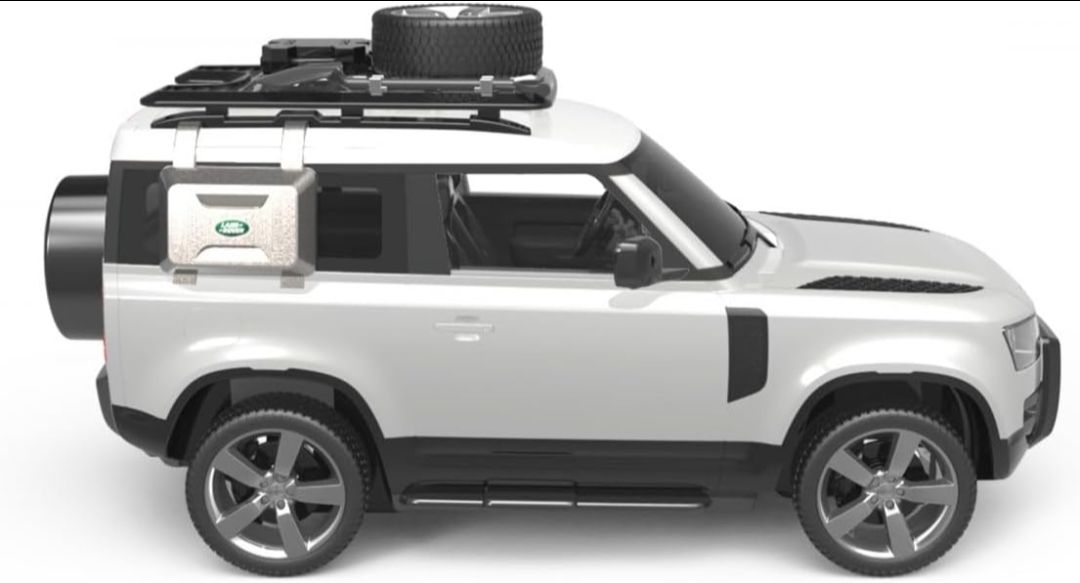 Land Rover Defender Official Licensed Model Remote Control Toy Car Rechargeable 12Km/h, 2.4Ghz Headlight for Adults Boys Girls (Silver)