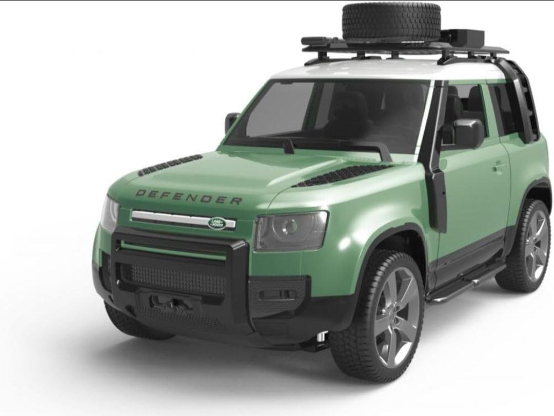 Land Rover Defender Official Licensed Model Remote Control Toy Car Rechargeable 12Km/h, 2.4Ghz Headlight for Adults Boys Girls (Silver) view 4