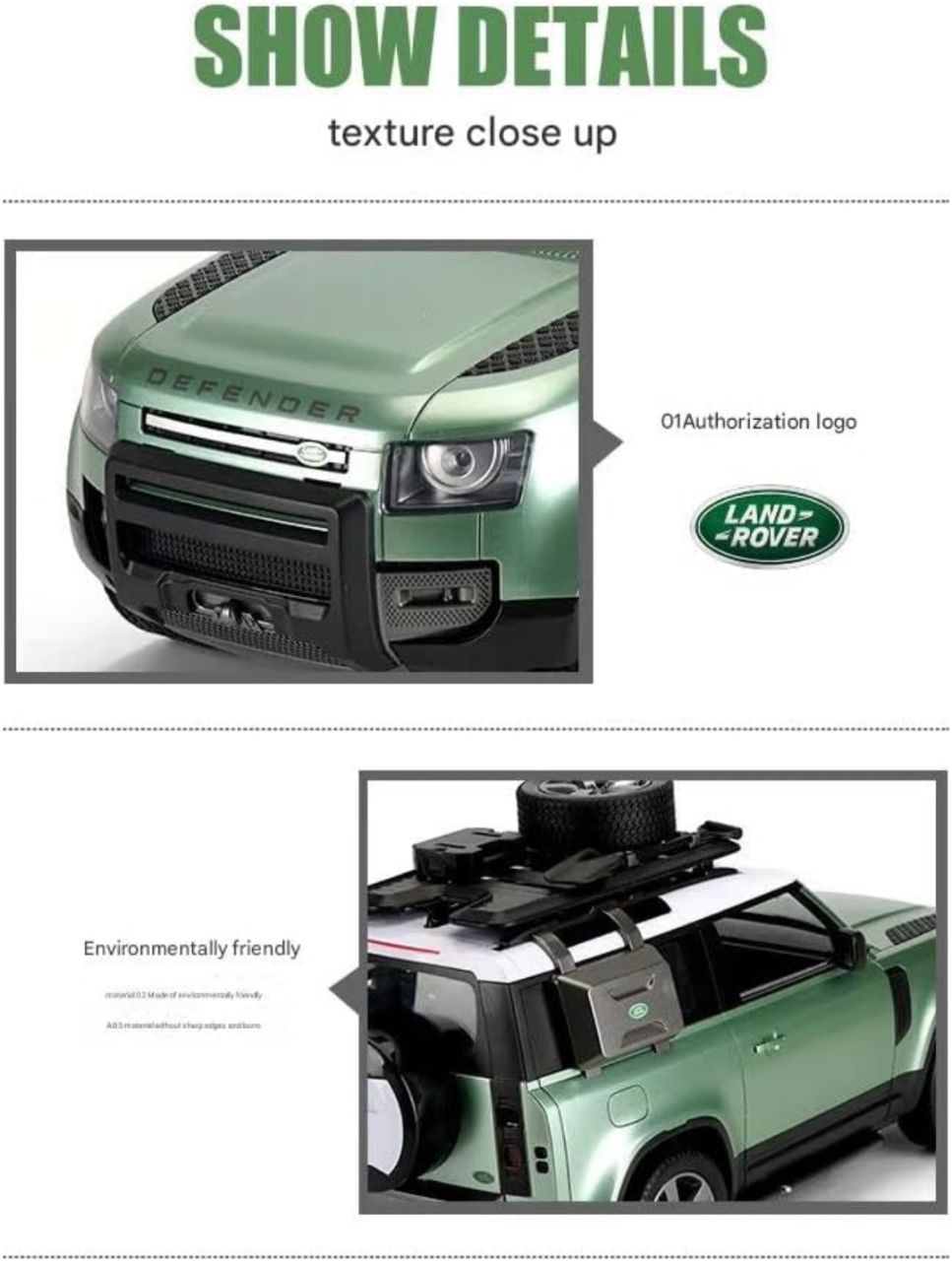 Land Rover Defender Official Licensed Model Remote Control Toy Car Rechargeable 12Km/h, 2.4Ghz Headlight for Adults Boys Girls (Silver) view 6