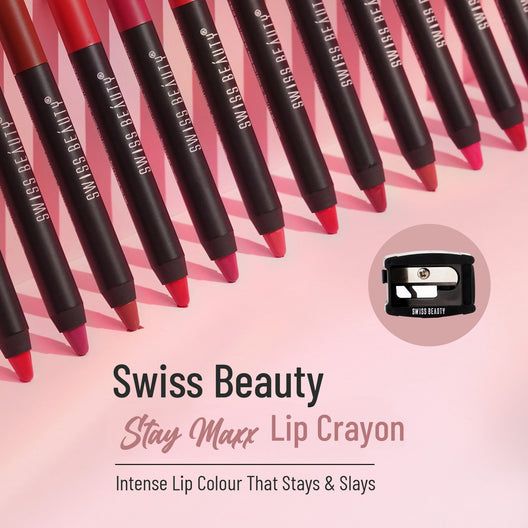 Swiss Beauty Stay Maxx Lip Crayon [01] Orange Red view 2