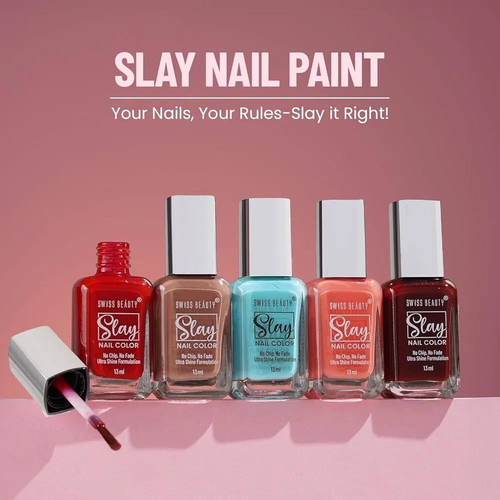 Swiss Beauty Slay Nail Paint [704]shimmer Grey view 2
