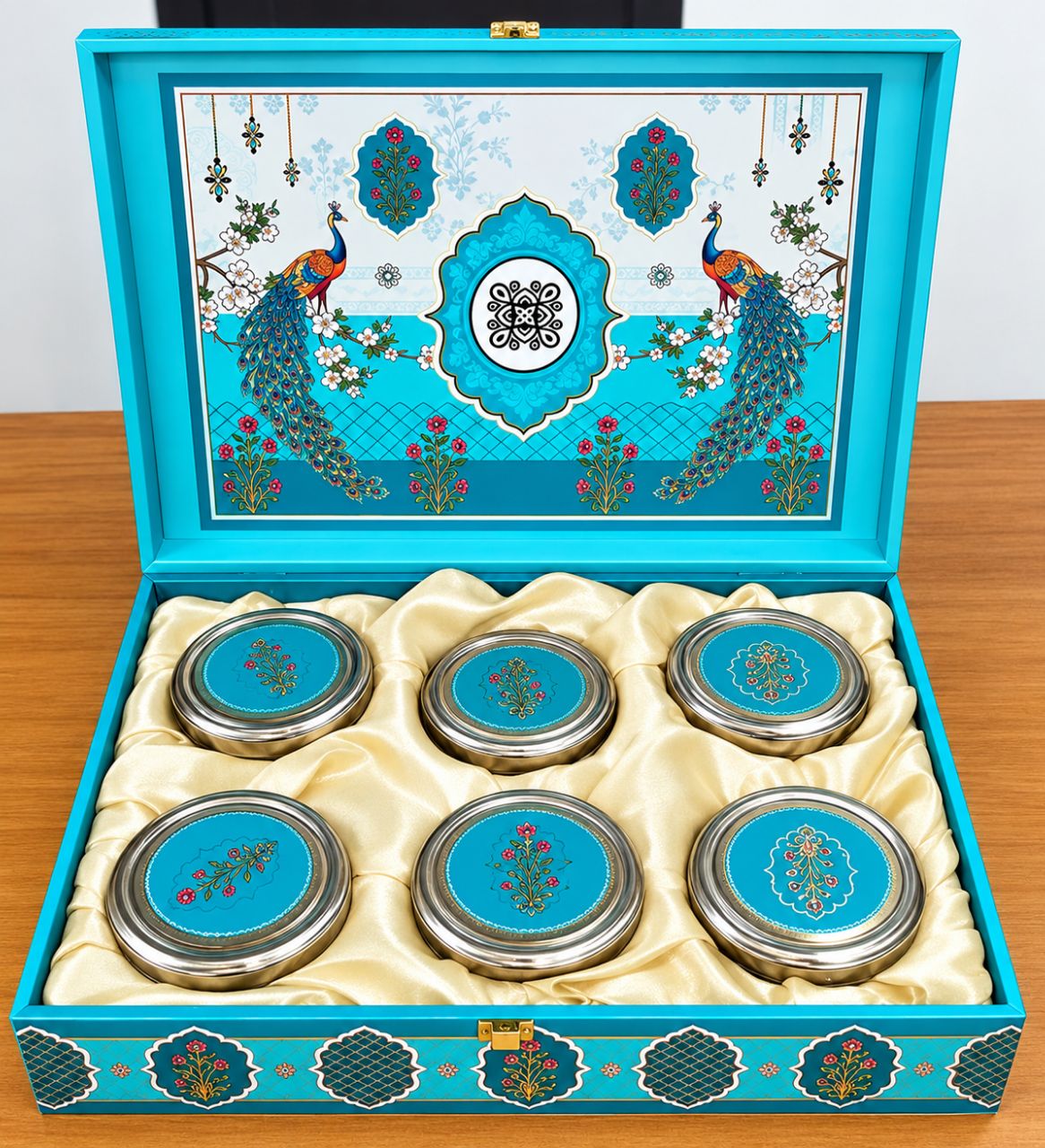 Peacock Design Spice Jar Set view 2