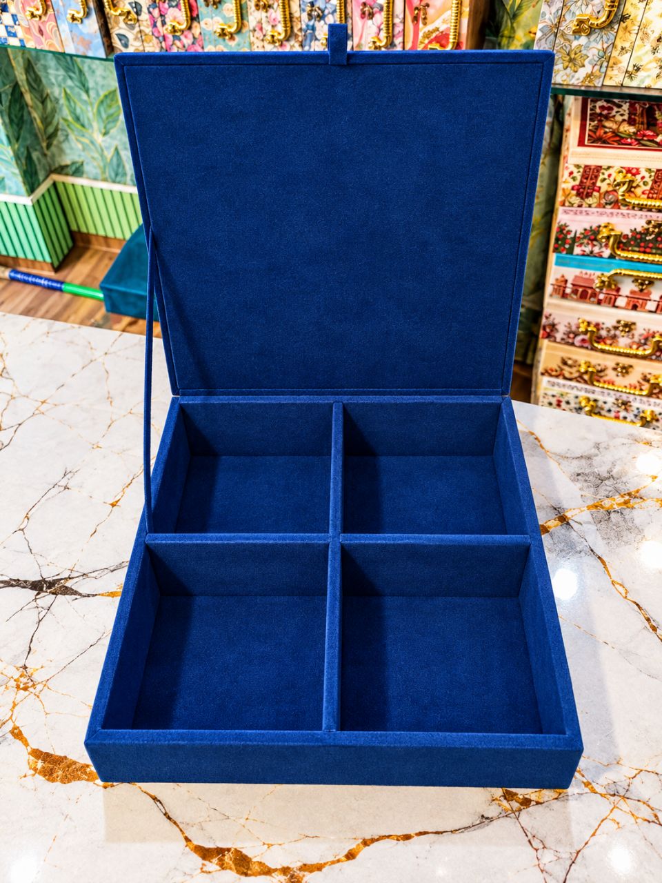 Blue Velvet Organizer Box view 2