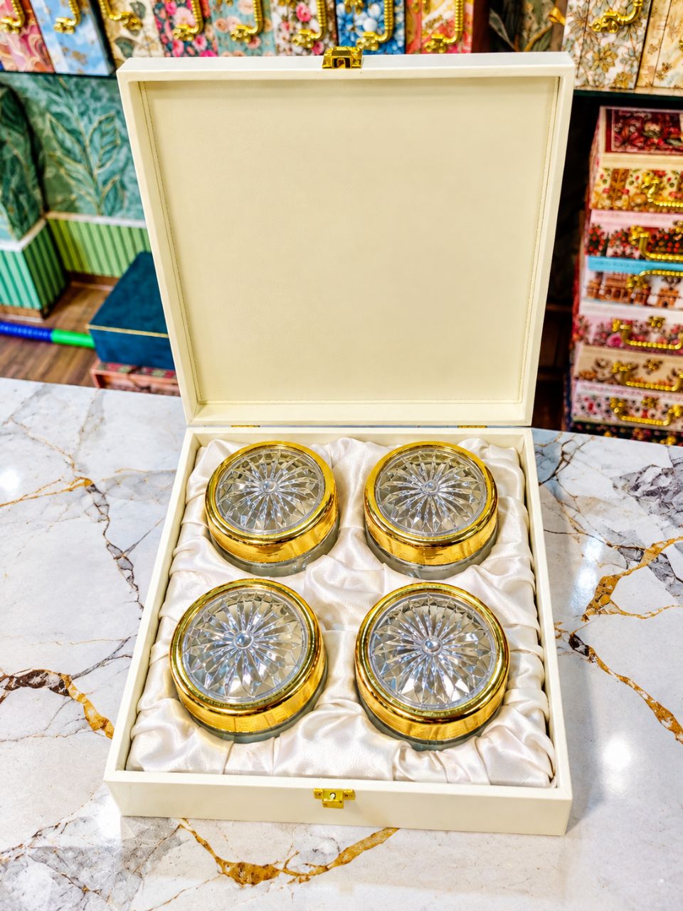 Decorative Glass Coaster Set view 2