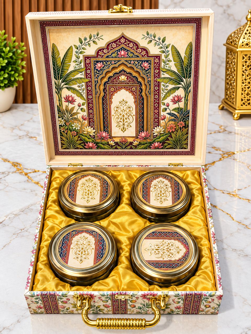Traditional Indian Decorative Jar Set view 2