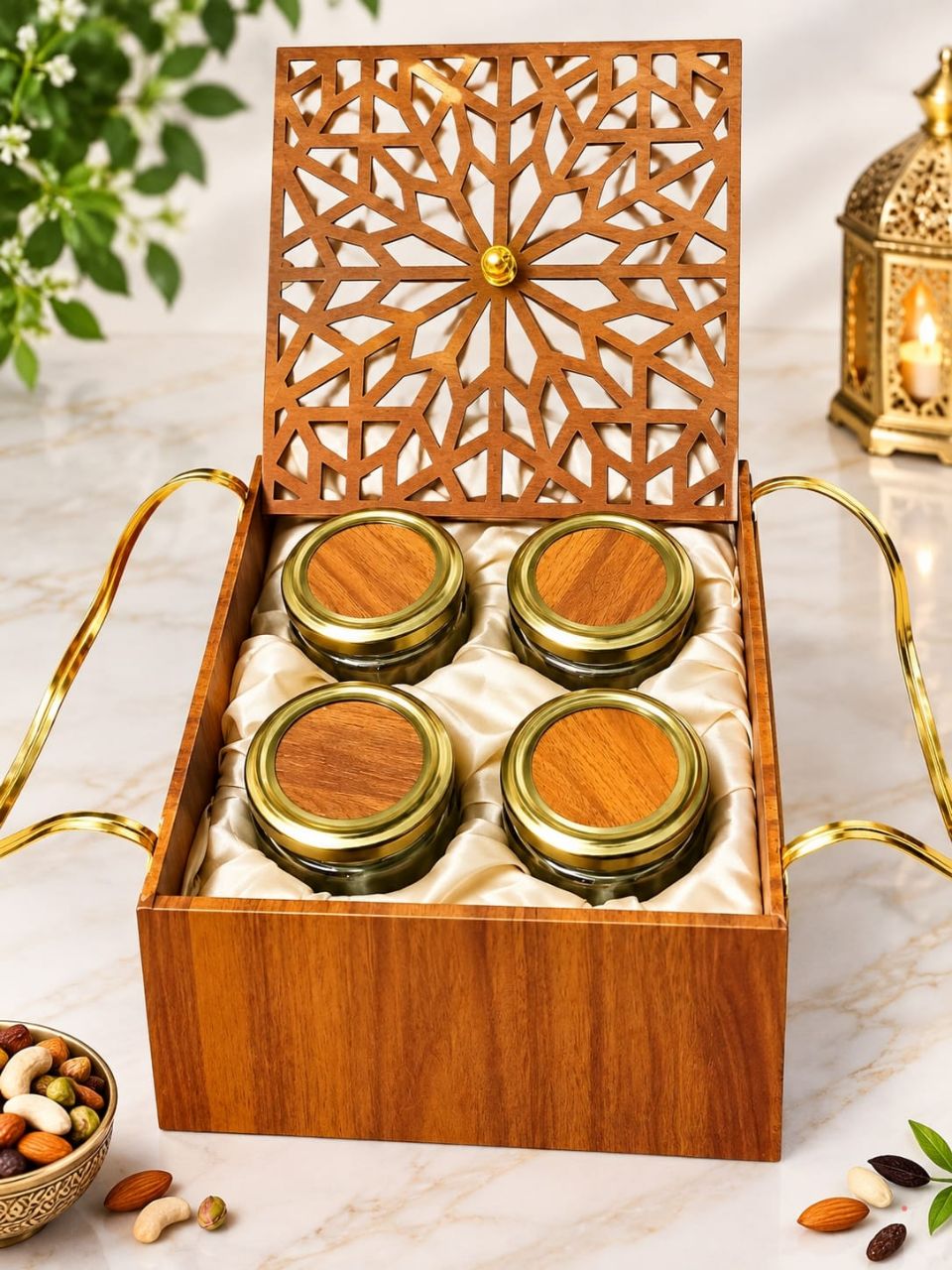 Decorative Wooden Gift Box with Jars view 2