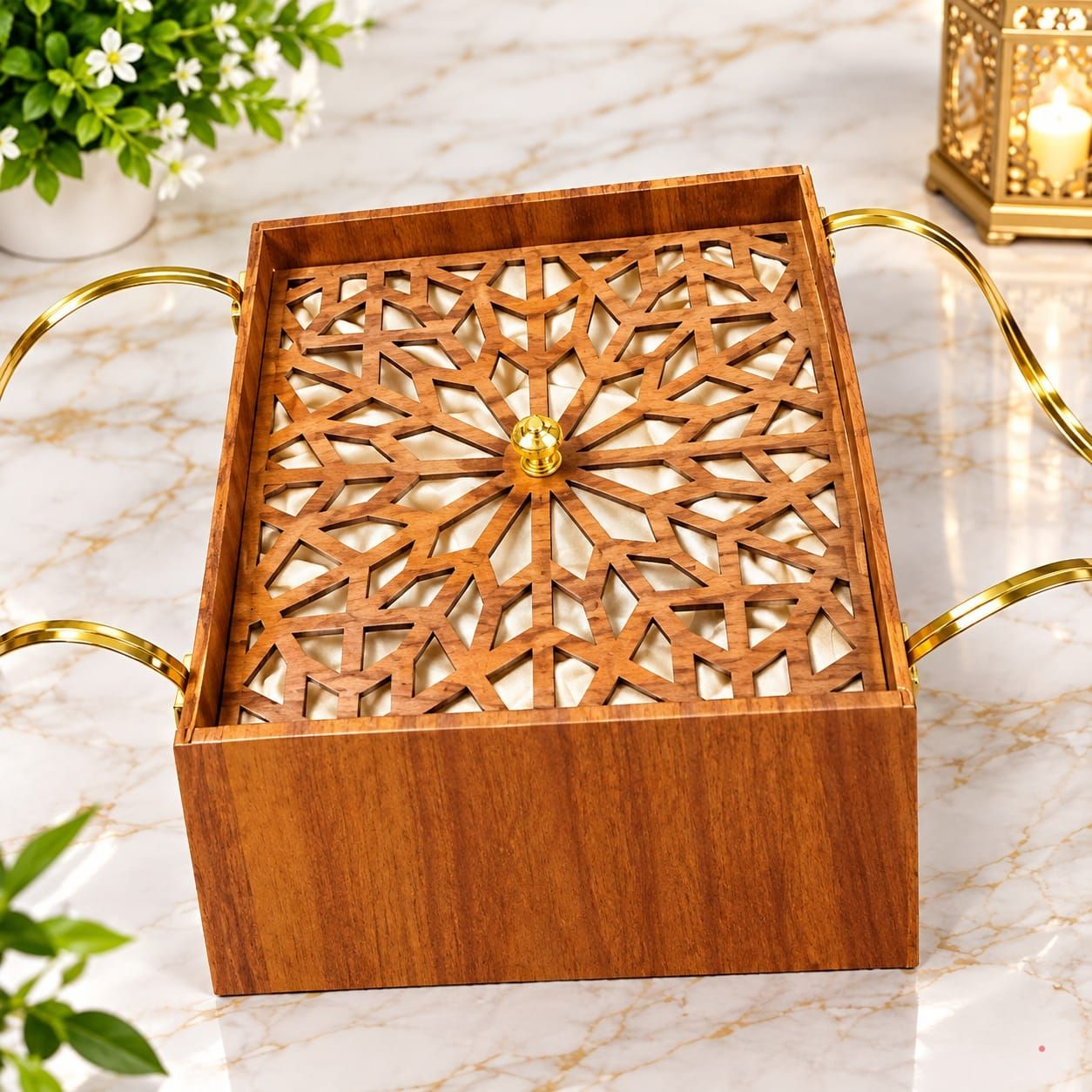 Decorative Wooden Serving Tray view 2