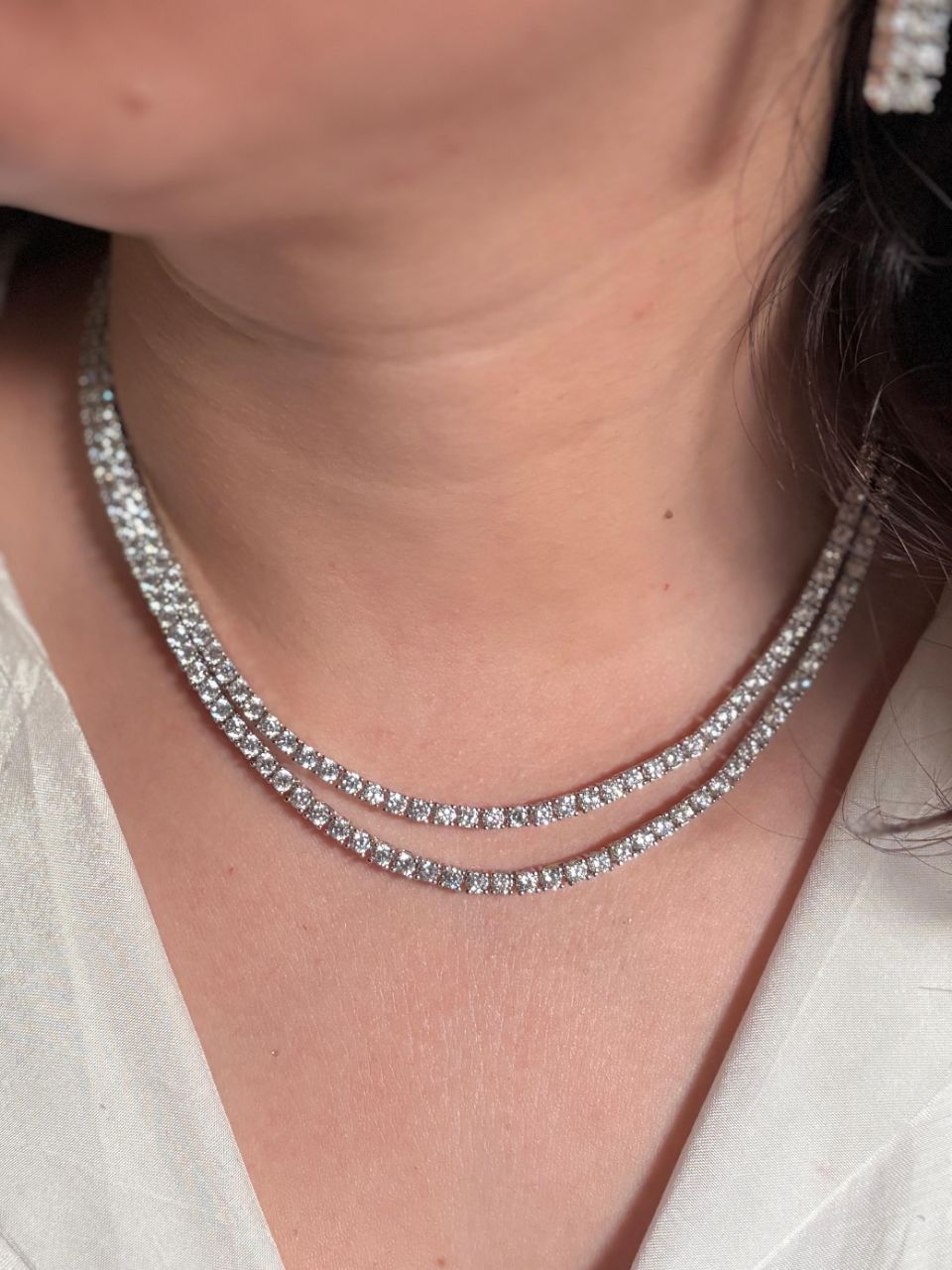 American Diamond Necklace Set view 3