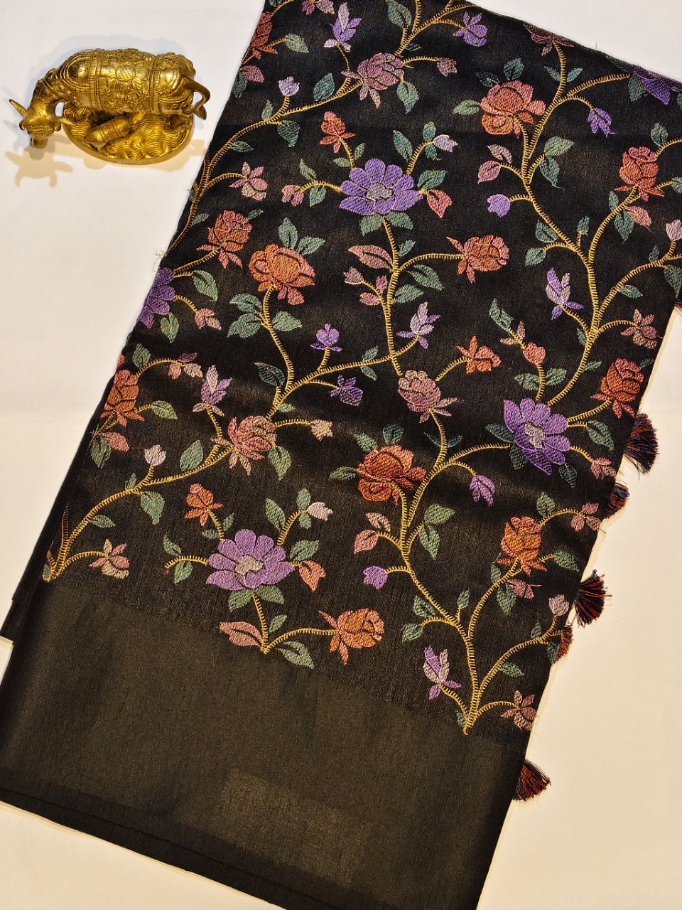 Embroidered Black Dupatta