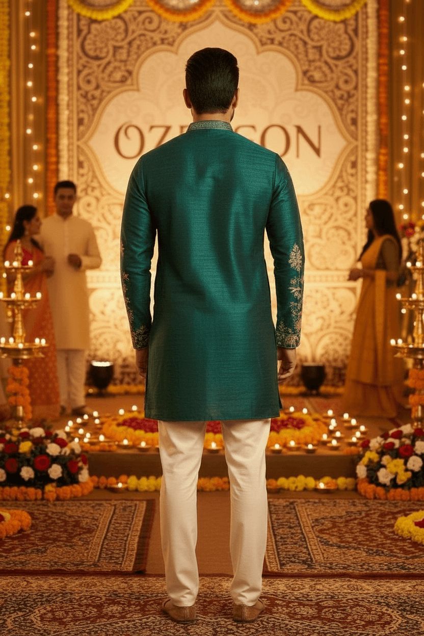 Embroidered Kurta view 3
