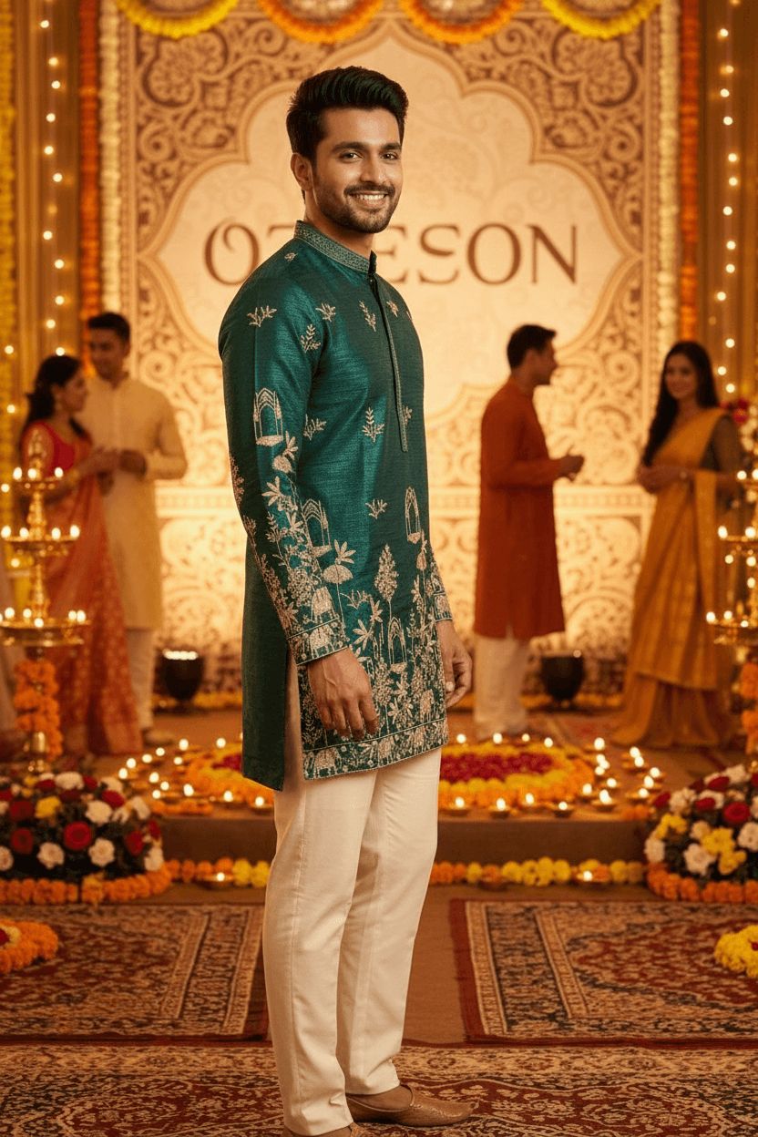 Embroidered Kurta view 2