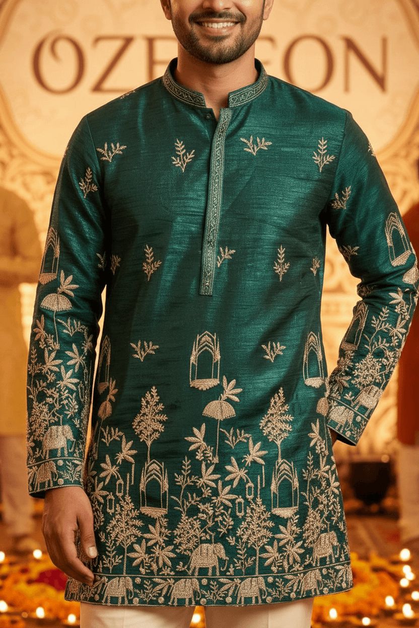 Embroidered Kurta view 4