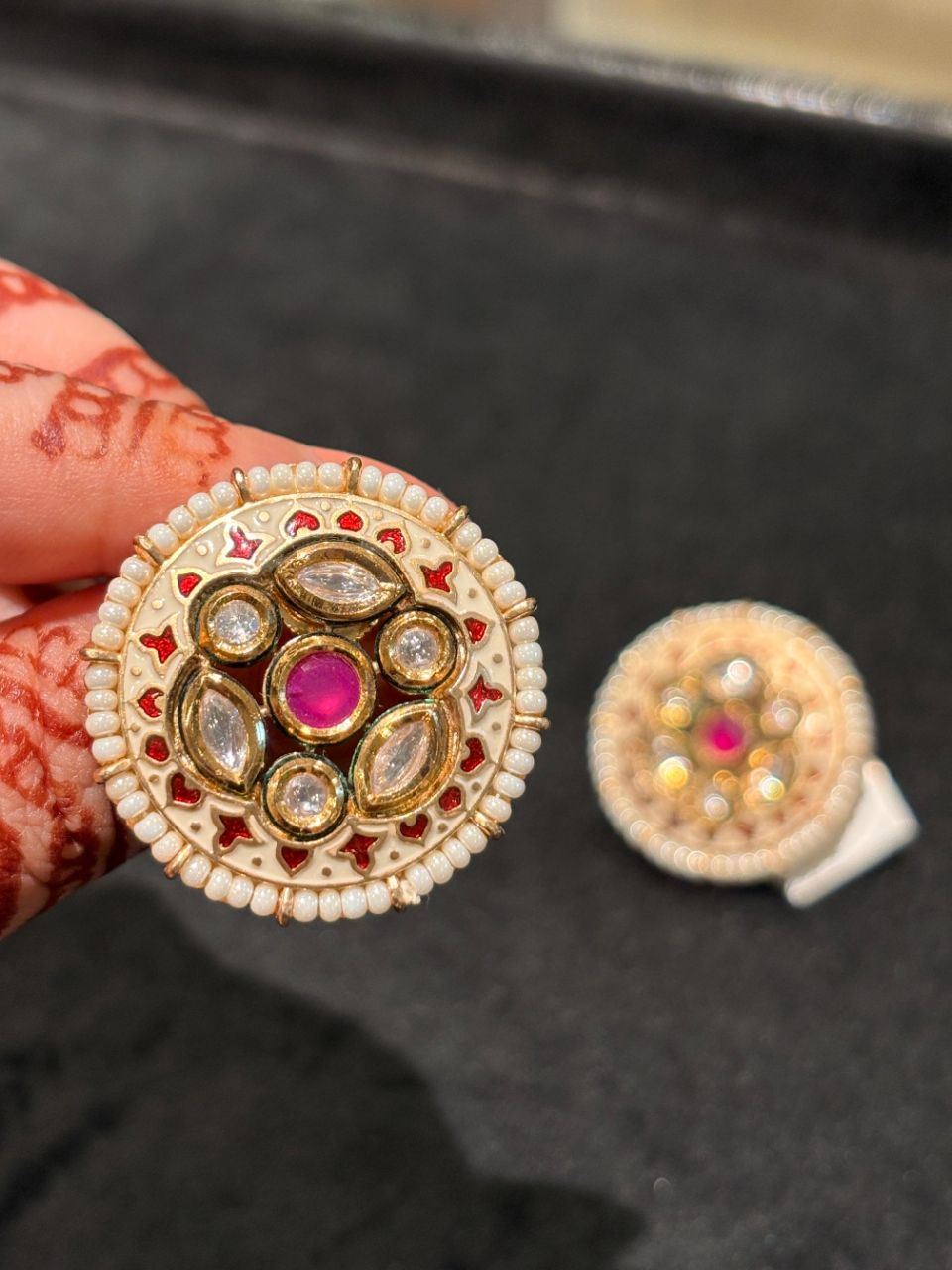Kundan Meenakari Earrings view 2