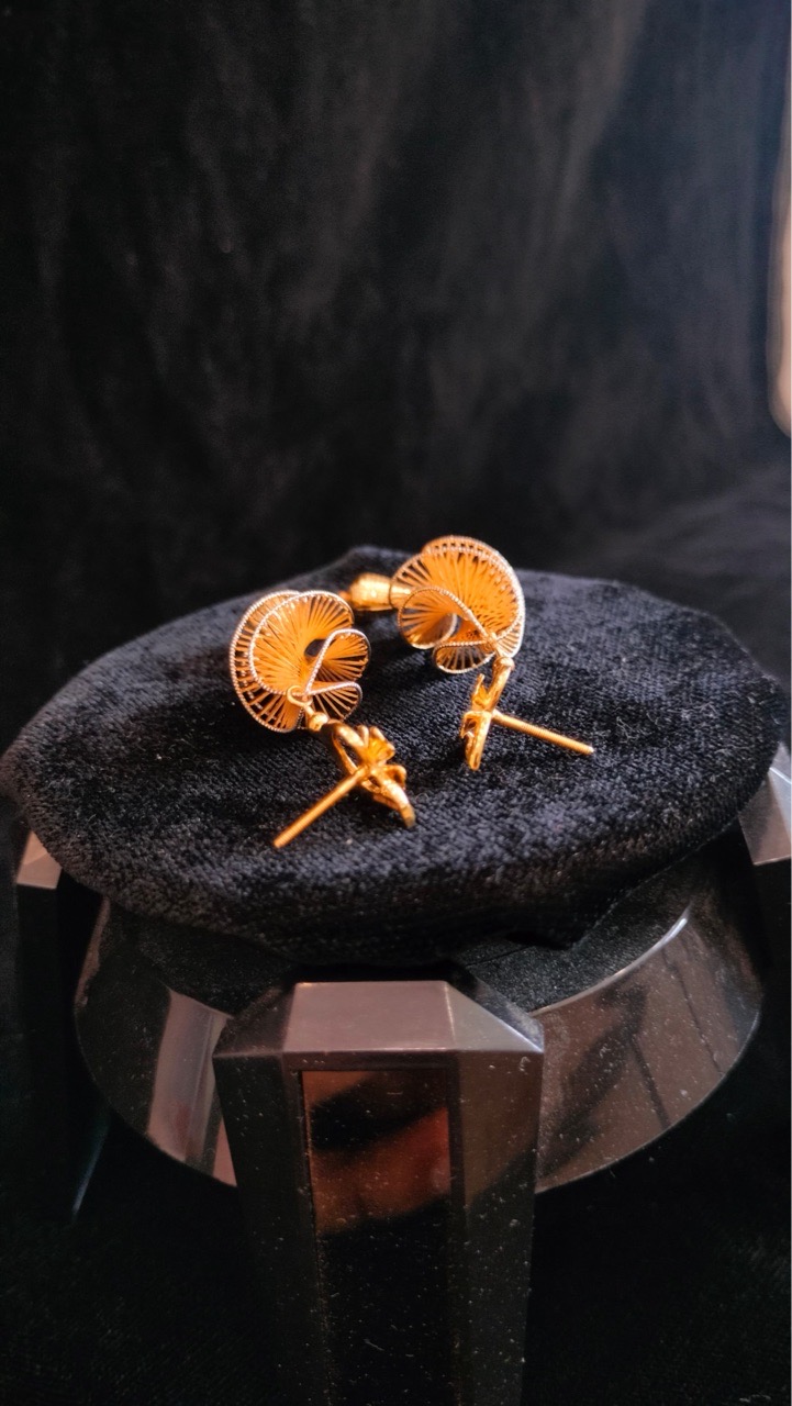 Gold Leaf Earrings view 2