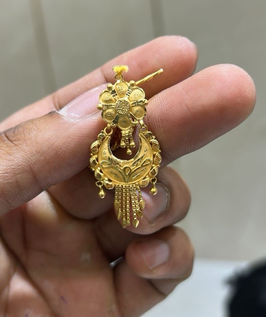 Traditional Gold Jhumkas view 4