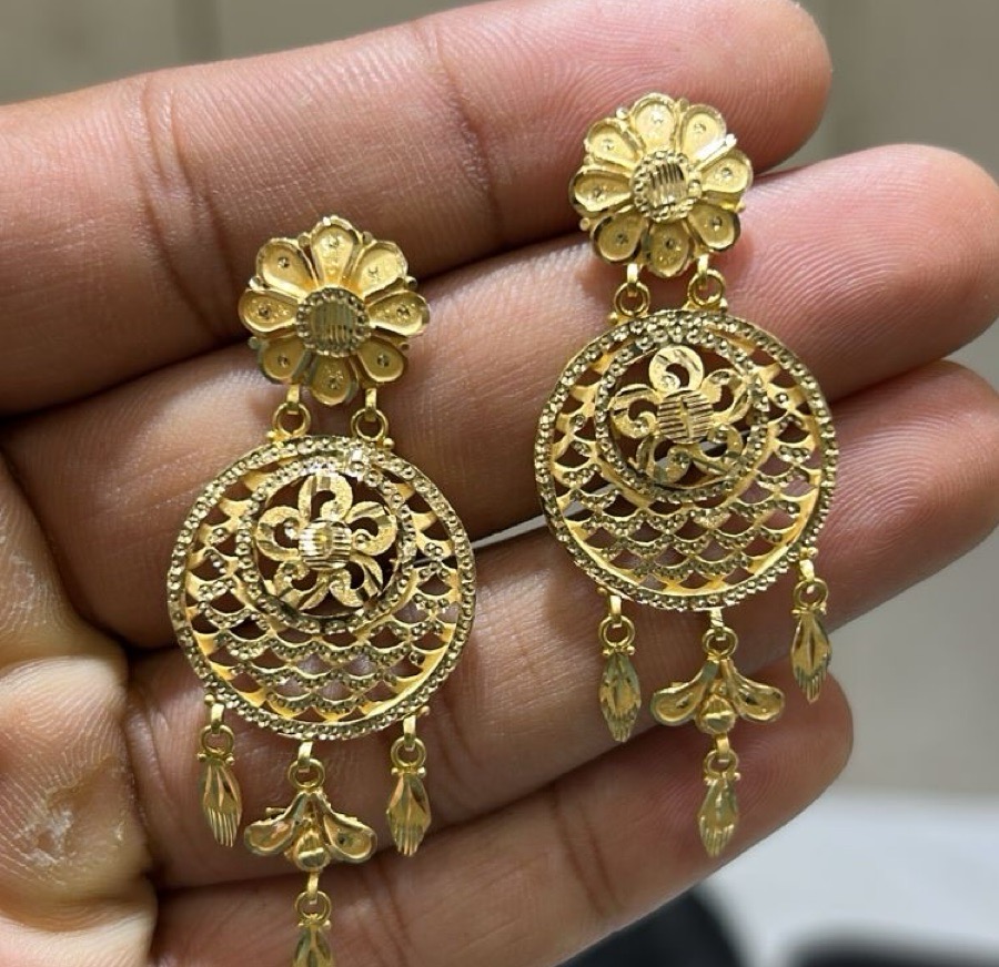 Traditional Gold Jhumkas view 2