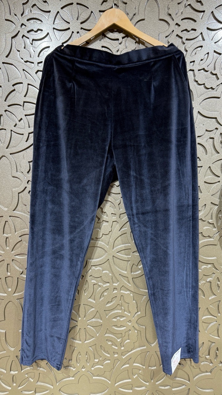 Embroidered Velvet Kurta Set view 2