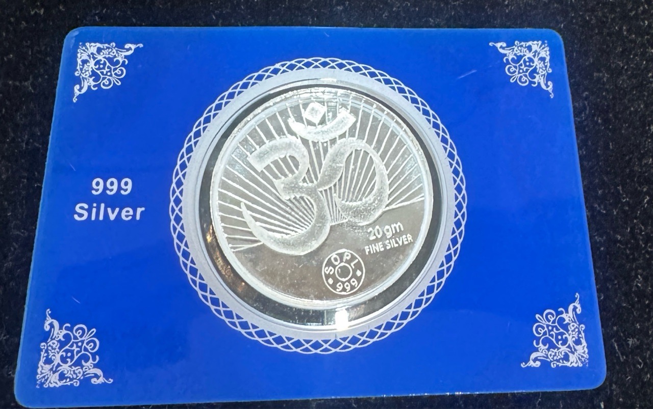 20 Gm 999 Silver Coin view 3