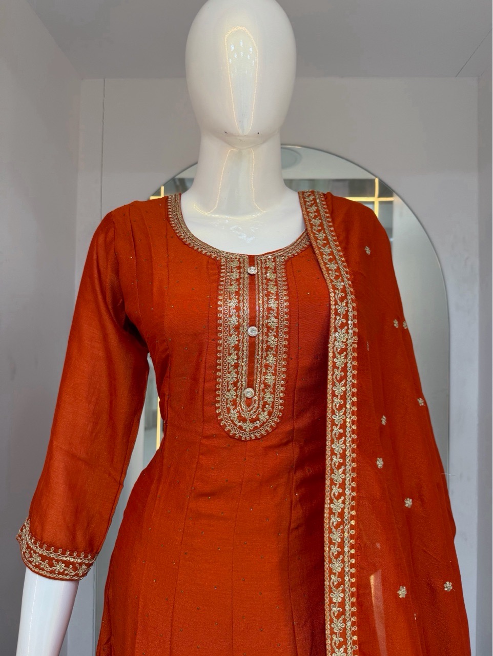 Embroidered Anarkali Dress view 3