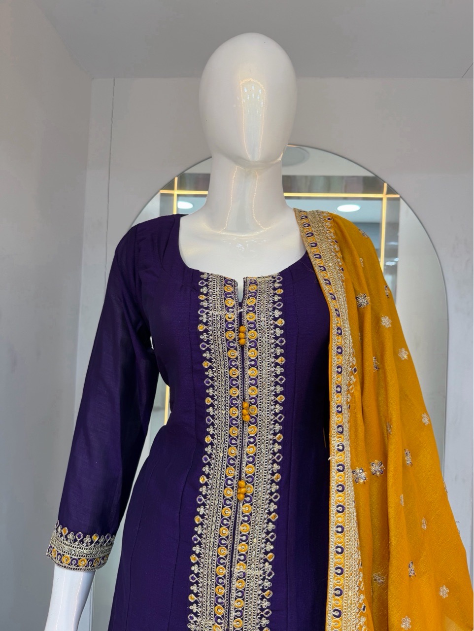 Purple Anarkali Suit view 3