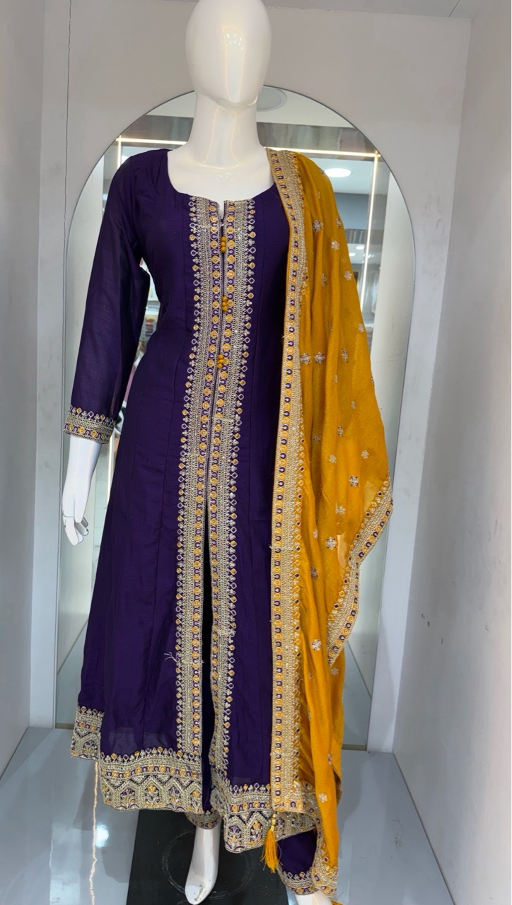 Purple Anarkali Suit view 5