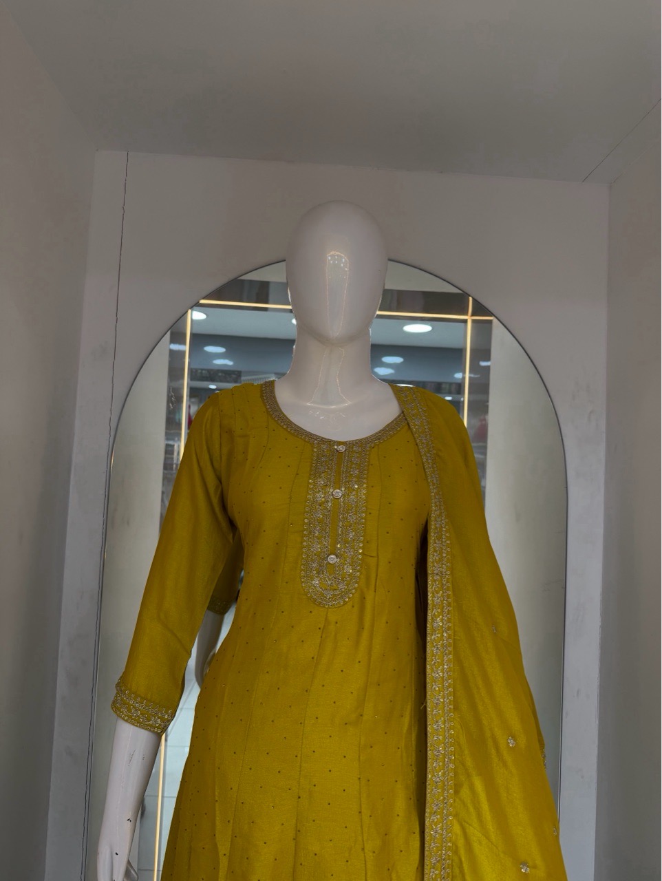 Yellow Anarkali Suit view 3