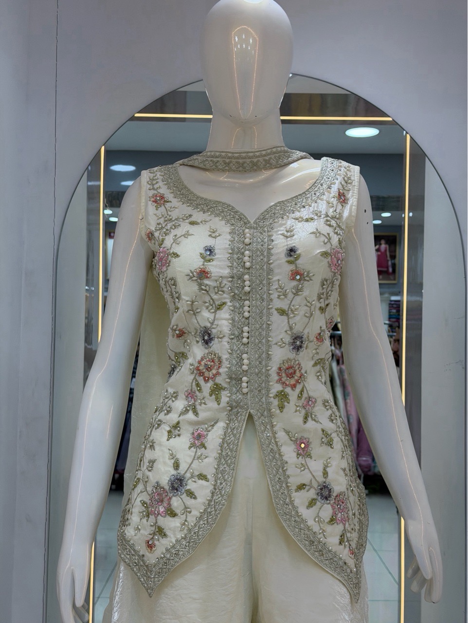 Fendiy White Indo Western view 3