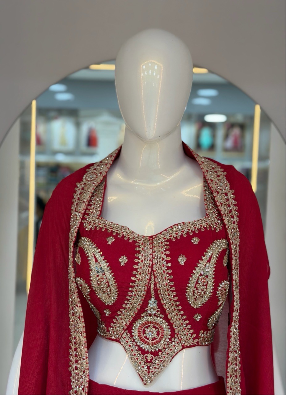 Embellished Rani Pink Indo Western Jacket view 3