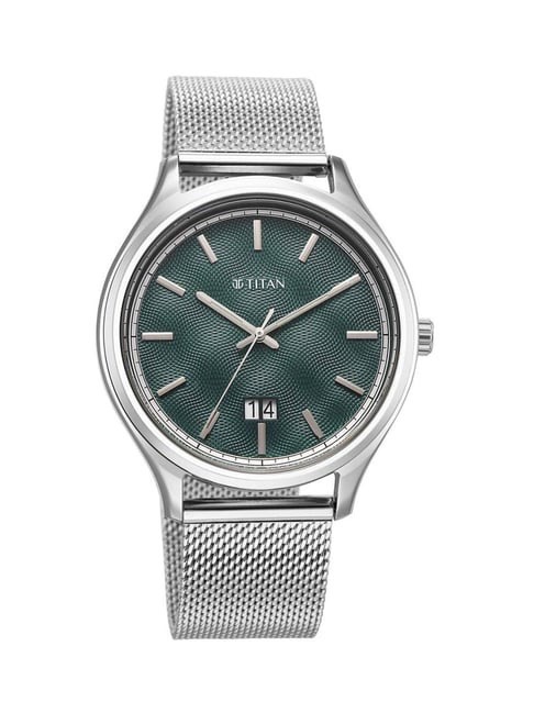 Titan Mens Green Dial  10033SL03 view 3