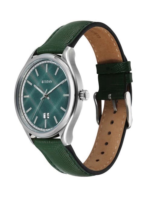 Titan Mens Green Dial  10033SL03 view 4