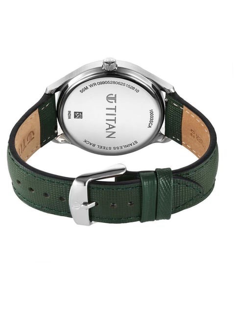 Titan Mens Green Dial  10033SL03 view 5