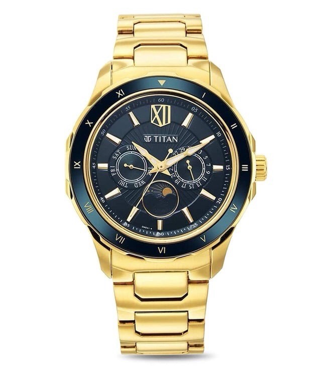 Titan Gold Analog Watch NT1688KM05