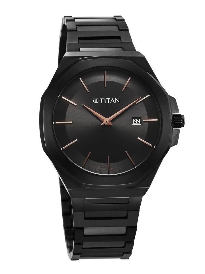 Titan Black Analog Watch 90219NM01 view 3