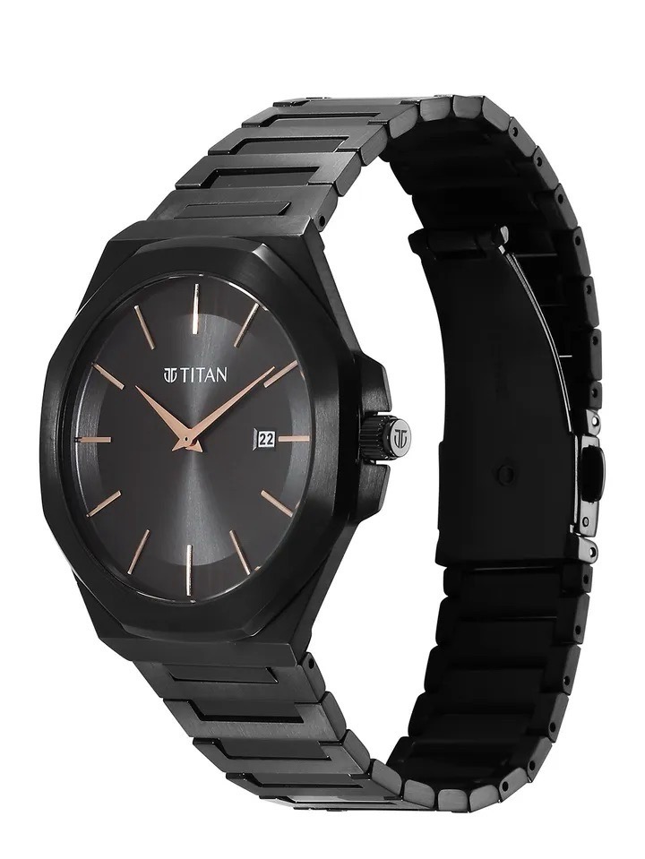 Titan Black Analog Watch 90219NM01 view 4
