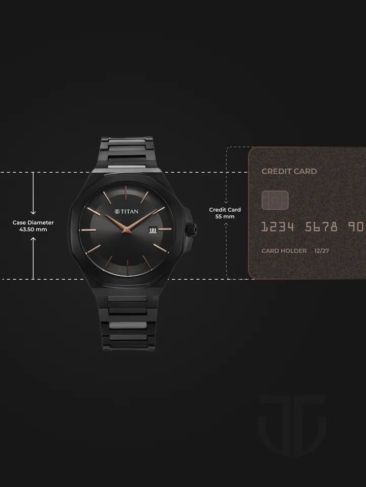 Titan Black Analog Watch 90219NM01 view 6