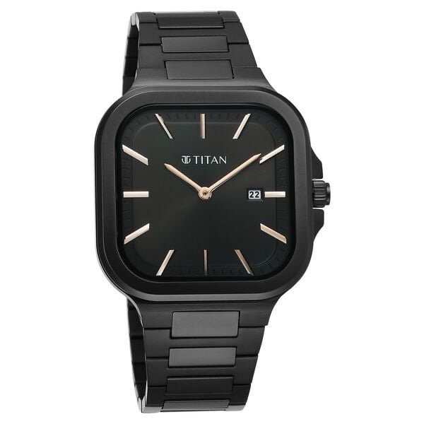 Titan Black Square Watch 90176NM01