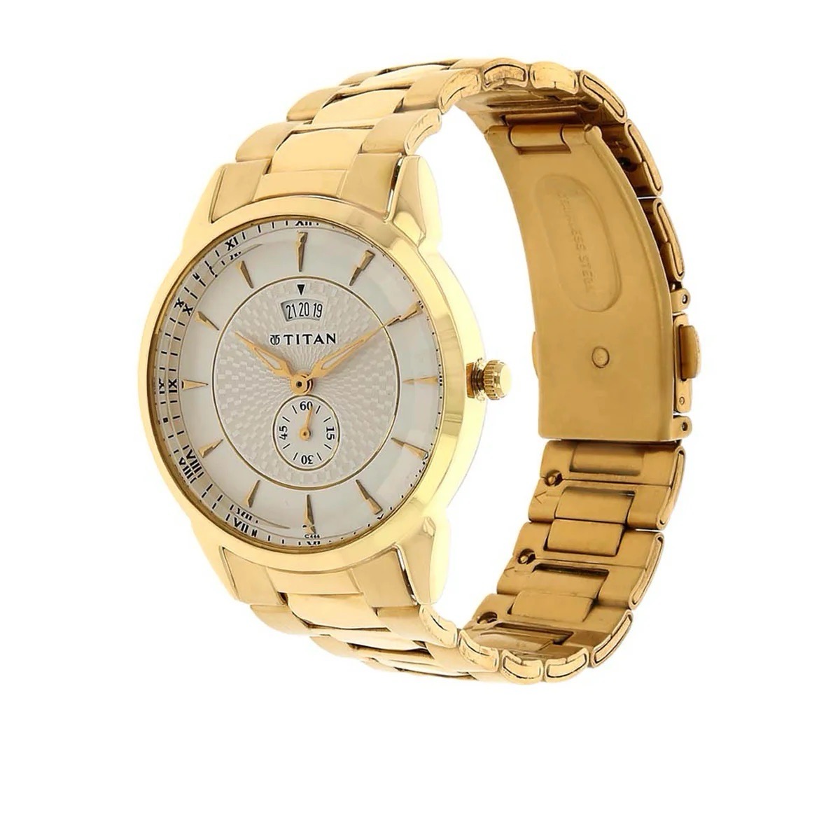 Titan Gold Stainless Steel Watch 1521YM01 view 3